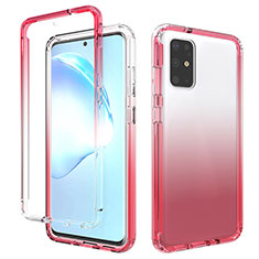 Funda Silicona Carcasa Ultrafina Transparente Goma Frontal y Trasera 360 Grados Gradiente para Samsung Galaxy S20 Plus 5G Rojo