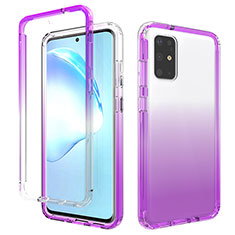 Funda Silicona Carcasa Ultrafina Transparente Goma Frontal y Trasera 360 Grados Gradiente para Samsung Galaxy S20 Plus Morado