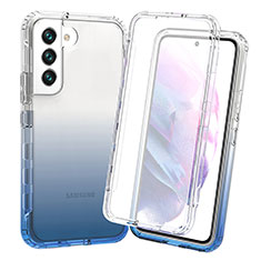 Funda Silicona Carcasa Ultrafina Transparente Goma Frontal y Trasera 360 Grados Gradiente para Samsung Galaxy S21 5G Azul