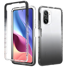 Funda Silicona Carcasa Ultrafina Transparente Goma Frontal y Trasera 360 Grados Gradiente para Xiaomi Mi 11X Pro 5G Gris Oscuro