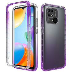 Funda Silicona Carcasa Ultrafina Transparente Goma Frontal y Trasera 360 Grados Gradiente para Xiaomi Redmi 10C 4G Morado