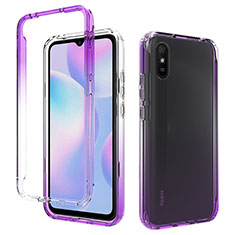 Funda Silicona Carcasa Ultrafina Transparente Goma Frontal y Trasera 360 Grados Gradiente para Xiaomi Redmi 9AT Morado