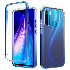 Funda Silicona Carcasa Ultrafina Transparente Goma Frontal y Trasera 360 Grados Gradiente para Xiaomi Redmi Note 8 (2021) Azul