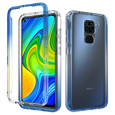 Funda Silicona Carcasa Ultrafina Transparente Goma Frontal y Trasera 360 Grados Gradiente para Xiaomi Redmi Note 9 Azul