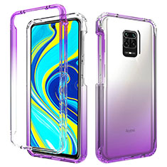 Funda Silicona Carcasa Ultrafina Transparente Goma Frontal y Trasera 360 Grados Gradiente para Xiaomi Redmi Note 9S Morado