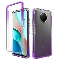 Funda Silicona Carcasa Ultrafina Transparente Goma Frontal y Trasera 360 Grados Gradiente para Xiaomi Redmi Note 9T 5G Morado