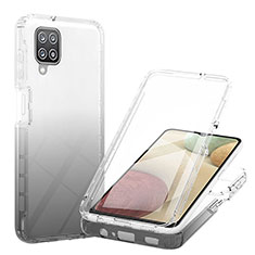 Funda Silicona Carcasa Ultrafina Transparente Goma Frontal y Trasera 360 Grados Gradiente YB1 para Samsung Galaxy A12 5G Negro