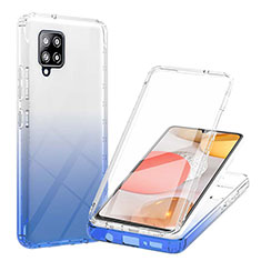 Funda Silicona Carcasa Ultrafina Transparente Goma Frontal y Trasera 360 Grados Gradiente YB1 para Samsung Galaxy A42 5G Azul