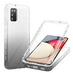 Funda Silicona Carcasa Ultrafina Transparente Goma Frontal y Trasera 360 Grados Gradiente ZJ1 para Samsung Galaxy A03s Negro