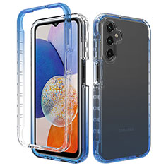Funda Silicona Carcasa Ultrafina Transparente Goma Frontal y Trasera 360 Grados Gradiente ZJ1 para Samsung Galaxy A14 5G Azul