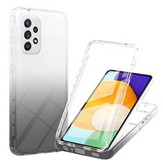 Funda Silicona Carcasa Ultrafina Transparente Goma Frontal y Trasera 360 Grados Gradiente ZJ1 para Samsung Galaxy A52 5G Negro