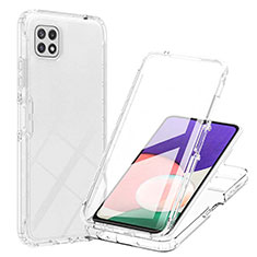 Funda Silicona Carcasa Ultrafina Transparente Goma Frontal y Trasera 360 Grados Gradiente ZJ1 para Samsung Galaxy F42 5G Claro