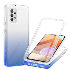 Funda Silicona Carcasa Ultrafina Transparente Goma Frontal y Trasera 360 Grados Gradiente ZJ1 para Samsung Galaxy M32 5G Azul