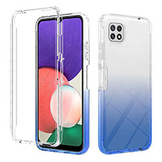 Funda Silicona Carcasa Ultrafina Transparente Goma Frontal y Trasera 360 Grados Gradiente ZJ2 para Samsung Galaxy A22 5G Azul