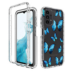 Funda Silicona Carcasa Ultrafina Transparente Goma Frontal y Trasera 360 Grados JX1 para Samsung Galaxy A23 5G Azul