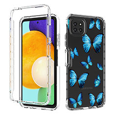 Funda Silicona Carcasa Ultrafina Transparente Goma Frontal y Trasera 360 Grados JX1 para Samsung Galaxy F42 5G Azul