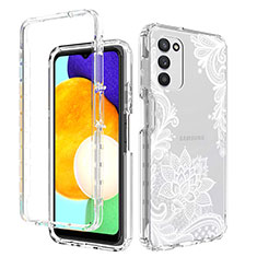 Funda Silicona Carcasa Ultrafina Transparente Goma Frontal y Trasera 360 Grados JX3 para Samsung Galaxy M02s Blanco