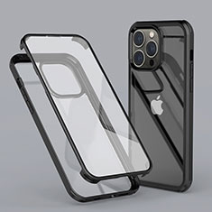 Funda Silicona Carcasa Ultrafina Transparente Goma Frontal y Trasera 360 Grados LK1 para Apple iPhone 13 Pro Negro