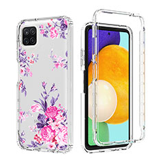 Funda Silicona Carcasa Ultrafina Transparente Goma Frontal y Trasera 360 Grados para Samsung Galaxy A22 5G Rosa