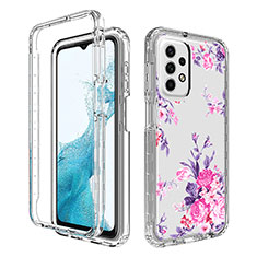 Funda Silicona Carcasa Ultrafina Transparente Goma Frontal y Trasera 360 Grados para Samsung Galaxy A23 5G Rosa