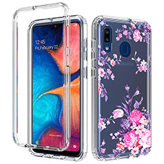 Funda Silicona Carcasa Ultrafina Transparente Goma Frontal y Trasera 360 Grados para Samsung Galaxy A30 Rosa