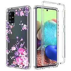 Funda Silicona Carcasa Ultrafina Transparente Goma Frontal y Trasera 360 Grados para Samsung Galaxy A71 4G A715 Rosa