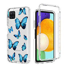 Funda Silicona Carcasa Ultrafina Transparente Goma Frontal y Trasera 360 Grados para Samsung Galaxy F42 5G Azul