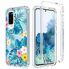 Funda Silicona Carcasa Ultrafina Transparente Goma Frontal y Trasera 360 Grados para Samsung Galaxy S20 Azul Cielo