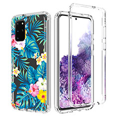 Funda Silicona Carcasa Ultrafina Transparente Goma Frontal y Trasera 360 Grados para Samsung Galaxy S20 Plus Azul Cielo