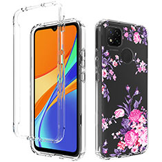 Funda Silicona Carcasa Ultrafina Transparente Goma Frontal y Trasera 360 Grados para Xiaomi Redmi 9 India Rosa