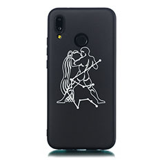 Funda Silicona Gel Goma Constelacion Carcasa S01 para Huawei Nova 3e Negro