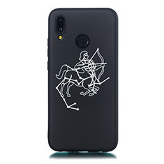 Funda Silicona Gel Goma Constelacion Carcasa S03 para Huawei Nova 3e Negro