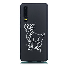 Funda Silicona Gel Goma Constelacion Carcasa S03 para Huawei P30 Negro