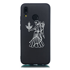 Funda Silicona Gel Goma Constelacion Carcasa S06 para Huawei Nova 3e Negro