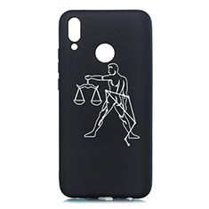 Funda Silicona Gel Goma Constelacion Carcasa S06 para Huawei Y9 (2019) Negro