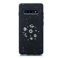 Funda Silicona Gel Goma Estrellado Carcasa para Samsung Galaxy S10 Plus Negro