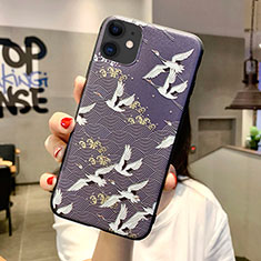 Funda Silicona Gel Goma Flores Carcasa H08 para Apple iPhone 11 Negro