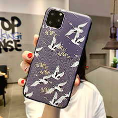 Funda Silicona Gel Goma Flores Carcasa H08 para Apple iPhone 11 Pro Max Negro