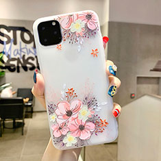 Funda Silicona Gel Goma Flores Carcasa H11 para Apple iPhone 11 Pro Max Rosa