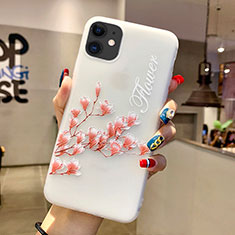 Funda Silicona Gel Goma Flores Carcasa H18 para Apple iPhone 11 Rosa