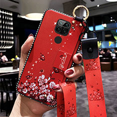 Funda Silicona Gel Goma Flores Carcasa K01 para Xiaomi Redmi 10X 4G Rojo