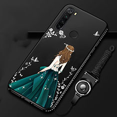 Funda Silicona Gel Goma Flores Carcasa K01 para Xiaomi Redmi Note 8 Verde