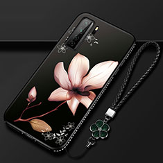 Funda Silicona Gel Goma Flores Carcasa K02 para Huawei Nova 7 SE 5G Marron