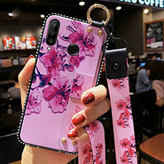 Funda Silicona Gel Goma Flores Carcasa K02 para Huawei P Smart+ Plus (2019) Morado