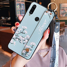 Funda Silicona Gel Goma Flores Carcasa K02 para Huawei P30 Lite XL Cian