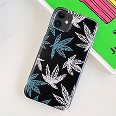 Funda Silicona Gel Goma Flores Carcasa para Apple iPhone 11 Negro