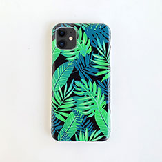 Funda Silicona Gel Goma Flores Carcasa para Apple iPhone 11 Verde