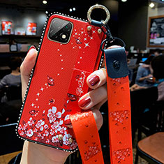 Funda Silicona Gel Goma Flores Carcasa para Huawei Enjoy 20 5G Rojo
