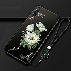 Funda Silicona Gel Goma Flores Carcasa para Huawei Honor 9X Pro Blanco