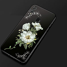 Funda Silicona Gel Goma Flores Carcasa para Huawei Honor View 10 Lite Negro